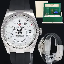 2023 NEW PAPERS ROLEX WHITE SKY-DWELLER WHITE GOLD OYSTERFLEX 336239 WATCH BOX