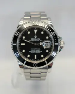 1987 ROLEX SUBMARINER AUTOMATIC DATE WATCH REF 16800 MATTE BLACK DIAL 40MM