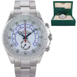 2016 MINT ROLEX YACHT-MASTER II 2 18K WHITE GOLD 44MM 116689 WATCH BOX