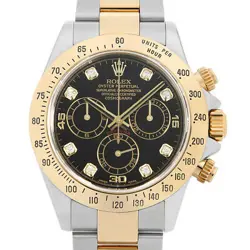 ROLEX COSMOGRAPH DAYTONA 8P DIAMOND 116523G BLACK D NUMBER SECOND HAND MENS