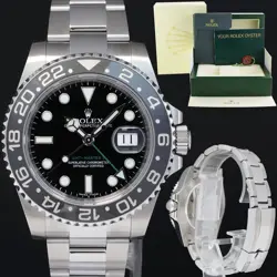 2015 MINT ROLEX GMT MASTER II 116710LN STEEL CERAMIC BLACK 40MM WATCH BOX