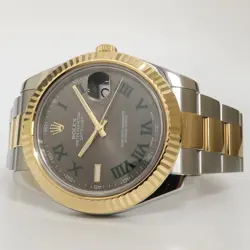 ROLEX DATEJUST II 18KT YELLOW GOLD & STAINLESS STEEL WIMBLEDON DIAL 41MM 116333