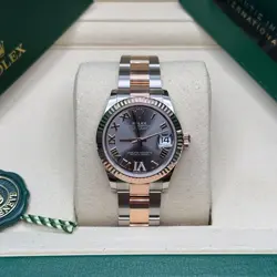 ROLEX DATEJUST 31 NEW 2025 RHODIUM ROMAN DIAMOND 6 DIAL TWO TONE ROSE OYSTER