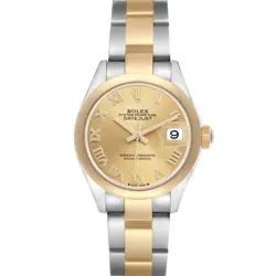 ROLEX DATEJUST STEEL YELLOW GOLD CHAMPAGNE ROMAN DIAL LADIES WATCH 279163