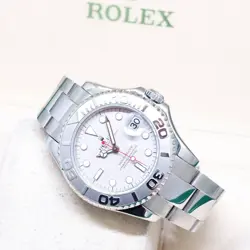 ROLEX 35MM PLATINUM DIAL YACHTMASTER REF: 168622 (F25 SERIES)