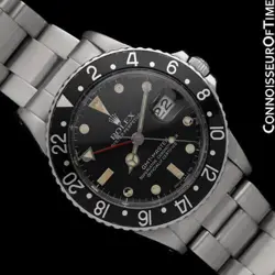 1983 ROLEX GMT MASTER 16750 TRANSITIONAL RARE MATTE DIAL SS WATCH - BOX & PAPERS