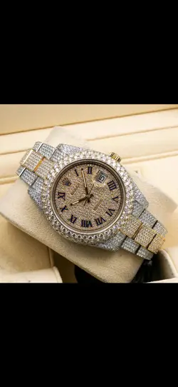 36MM ROLEX DATEJUST TWO TONE CUSTOM DIAMOND BEZEL & JUBILEE BAND PINK MOP DIAL