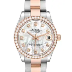 ROLEX DATEJUST 31 MIDSIZE STEEL ROSE GOLD MOP DIAMOND LADIES WATCH 278381