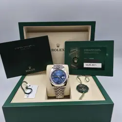 NEW 2025 ROLEX DATEJUST 41MM 126300 BLUE ROMAN DIAL SMOOTH JUBILEE UNWORN