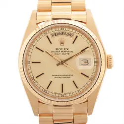 ROLEX DAY-DATE 18038 AT CHAMPAGNE-FACE