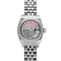 ROLEX DATEJUST 179174NA BLACK SHELL WATCH 670683