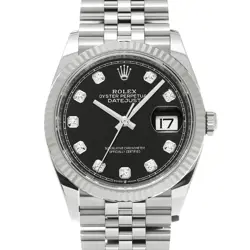 ROLEX DATEJUST 36 126234G BRIGHT BLACK/DIAMOND WATCH 670663