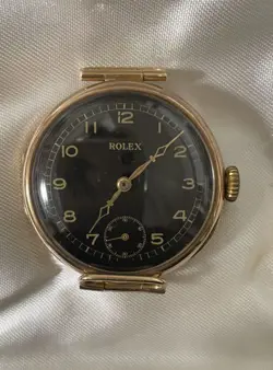 ROLEX ANTIQUE VINTAGE 9K GOLD MANUAL WIND HAND WINDING WATCH RARE JAPAN