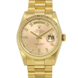 ROLEX DAY-DATE 36MM 18K YELLOW GOLD CHAMPAGNE DIAL 118238A