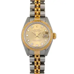 ROLEX 69173G LADY-DATEJUST DIAMOND & GOLD DIAL 26MM 1993 BOX & PAPERS