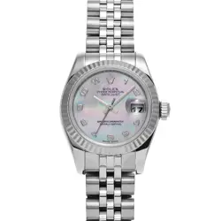 ROLEX DATEJUST 179174NA WHITE SHELL WATCH 670114