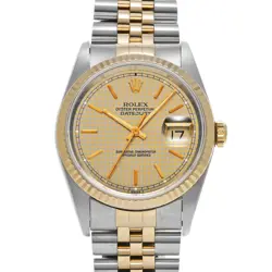 ROLEX DATEJUST 16233 CHAMPAGNE HOUNDSTOOTH WATCH 667250