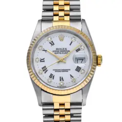ROLEX DATEJUST 10P DIAMOND 16233G W NUMBER (MANUFACTURED AROUND 1995) WHITE/...