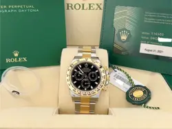 ROLEX DAYTONA 116503 BLACK DIAL 18K YELLOW GOLD STAINLESS STEEL BOX PAPER 2021