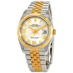 ROLEX DATEJUST 36 SILVER DIAMOND DIAL MEN'S STAINLESS STEEL AND 18KT YELLOW GOLD
