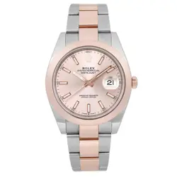 ROLEX DATEJUST 41 STEEL 18K ROSE GOLD SUNDUST DIAL AUTOMATIC MENS WATCH 126301