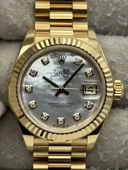 ROLEX DATEJUST 28MM MOP DIAL YELLOW GOLD BRACELET 279178 BOX & PAPERS 2024