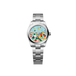 ROLEX OYSTER PERPETUAL 31MM 277200 CELEBRATION MOTIF TURQUOISE BLUE OYSTER