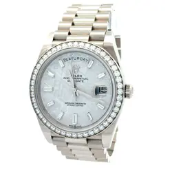ROLEX 2022 DAY-DATE 40 228239RBR METEORITE DIAL DIAMOND WATCH W/ BOX AND PAPERS