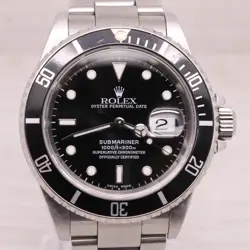 2000 ROLEX SUBMARINER 16610 STEEL MENS AUTOMATIC DIVERS WATCH BOX PAPERS ANCHOR