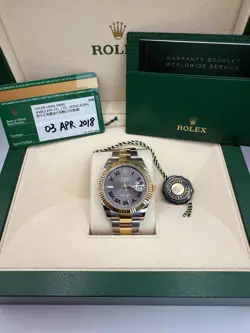 ROLEX DATEJUST 126333 WIMBLEDON 41MM OYSTER *FULL SET* YELLOW GOLD