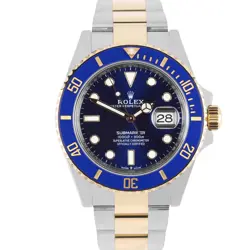 UNPOLISHED ROLEX SUBMARINER DATE 41MM TWO-TONE 18K GOLD STEEL BLUE 126613 WATCH