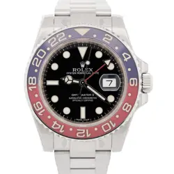 STICKERED ROLEX GMT-MASTER II PEPSI 18K WHITE GOLD BLACK WATCH 116719 BLRO BOX