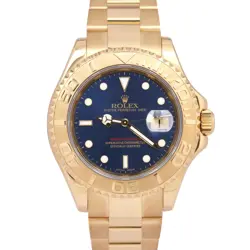 MINT ROLEX YACHT-MASTER 40 YM1 BLUE 18K YELLOW 40MM NO-HOLES OYSTER 16628 WATCH