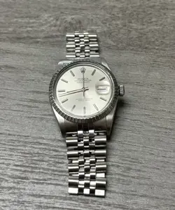 ROLEX DATEJUST 16030 SILVER JUBILEE BRACELET WITH SILVER BEZEL SERVICED VTG