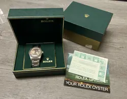 ROLEX DATEJUST 36MM 16030 BRONZE TROPICAL DIAL 1989 W BOX & PAPERS SERVICED VTG