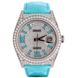 ROLEX DAY-DATE 40MM PAVE DIAL WATCH 128159RBR