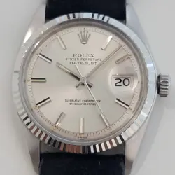 ROLEX OYSTER DATEJUST 1601 36MM 18K GOLD SS 1970S MENS AUTOMATIC VINTAGE NA145B