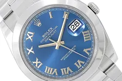 ROLEX 41MM ROLEX DATEJUST II WATCH STAINLESS STEEL BLUE RN DIAL #116300