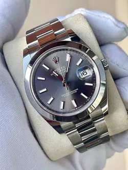 ROLEX DATEJUST 41 SLATE DIAL 41MM 2023 WATCH BOX & PAPERS 126300 EXCELLENT COND