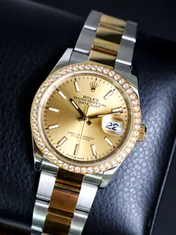 ROLEX DATEJUST 36 126283RBR CHAMPAGNE  FACTORY DIAMOND BEZEL 2019