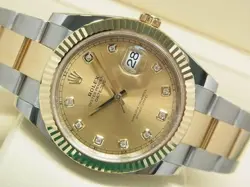 ROLEX DATEJUST 41 SS X18KYG COMBINATION CHAMPAGNE10P DIAMOND 126333G MENS126333G