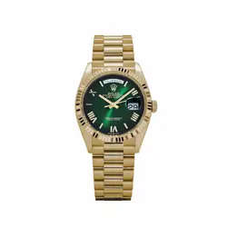 ROLEX DAY-DATE 36 128238 YELLOW GOLD GREEN OMBRE ROMAN NUMERAL DIAL (2024)