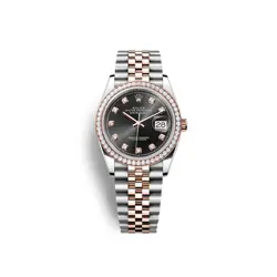 ROLEX DATEJUST 36MM 126281RBR BRIGHT BLACK DIAMOND-SET OYSTER