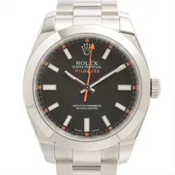 ROLEX MILGAUSS 116400 SS SS AT BLACK DIAL 2 EXTRA LINKS