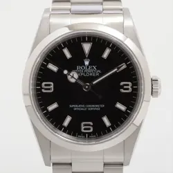 ROLEX EXPLORER I 14270 SS SS AT BLACK DIAL 2 EXTRA LINKS