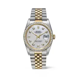 ROLEX OYSTER PERPETUAL DATEJUST LAB DIAMOND WHITE DIAL TWO-TONE JUBILEE