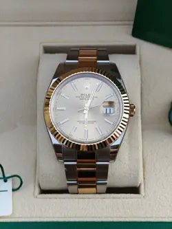 2021 ROLEX DATEJUST 41 18K YELLOW GOLD & STEEL FLUTED OYSTER 126333 FULL SET