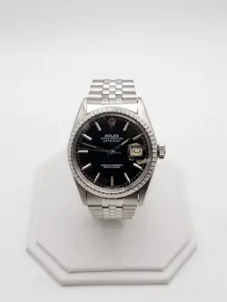 ESTATE $14,000 ROLEX DATEJUST BLACK DIAL SS MENS 36MM WATCH SERVICED QUICKSET