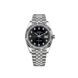 ROLEX DATEJUST 41MM 126334 BRIGHT BLACK DIAMOND-SET JUBILEE