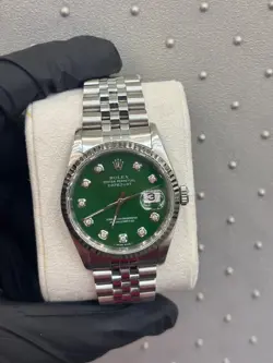 ROLEX DATEJUST 16234 GREEN DIAMOND DIAL WHITE GOLD JUBILEE BAND 36MM